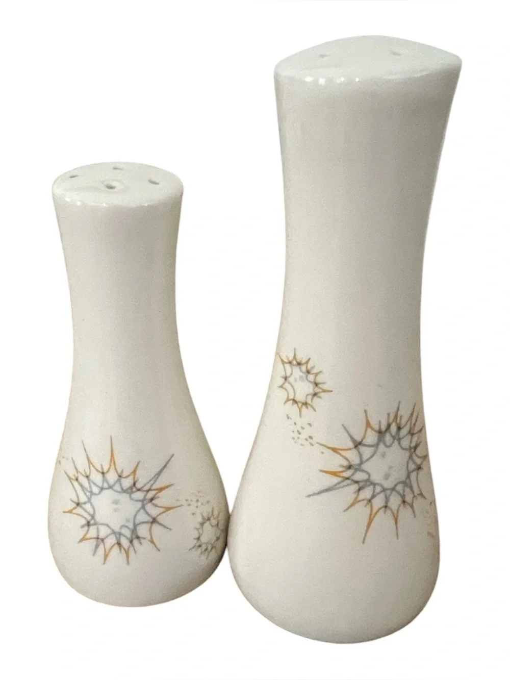 Vintage Atomic Starburst Salt & Pepper Shakers MCM Mid Century Modern